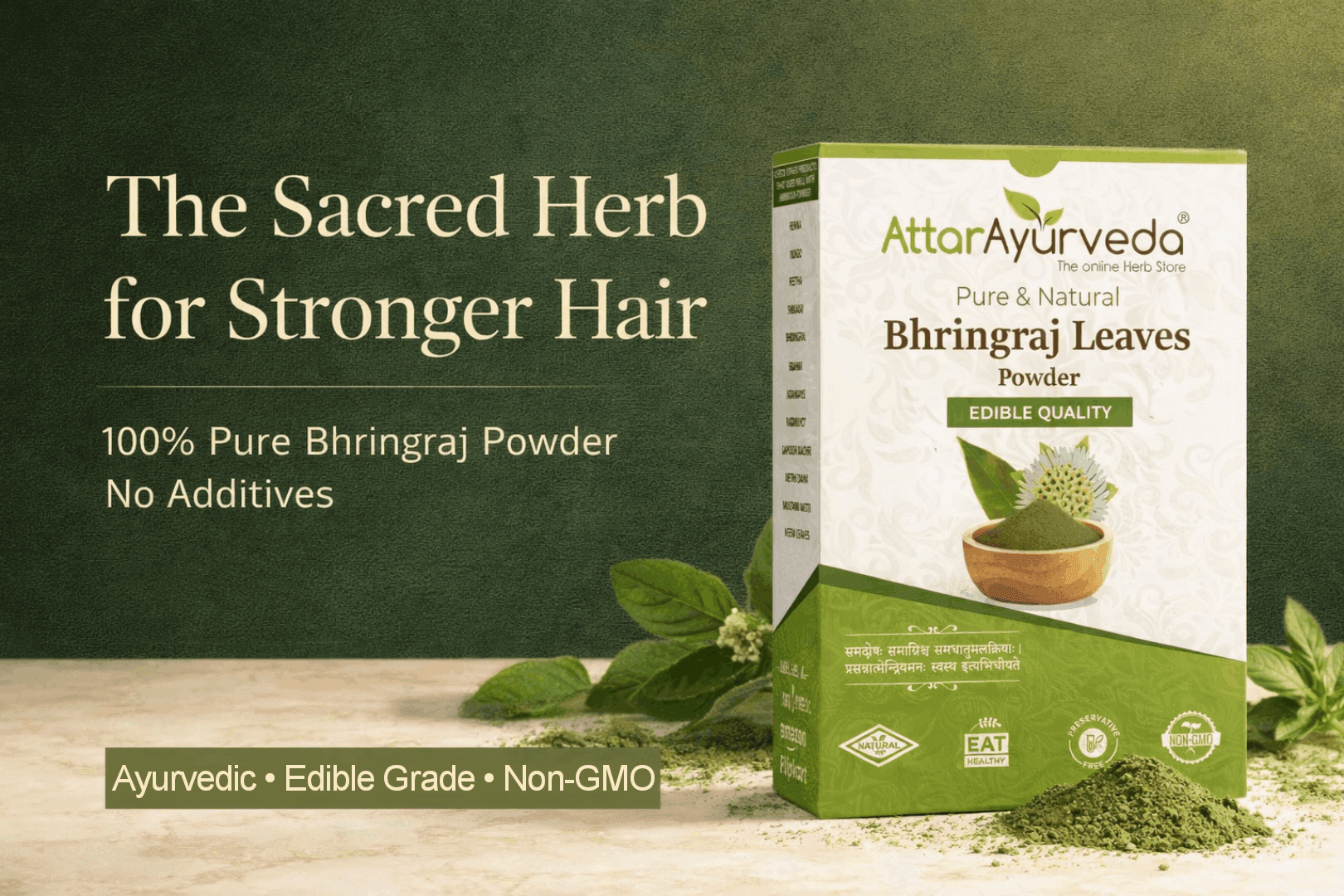 PV Labs A+ design sample for Attar Ayurveda, showing the visual style and product presentation